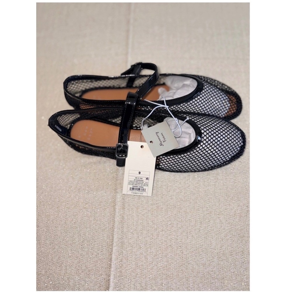 a new day Black Mesh Mary Jane Flats
